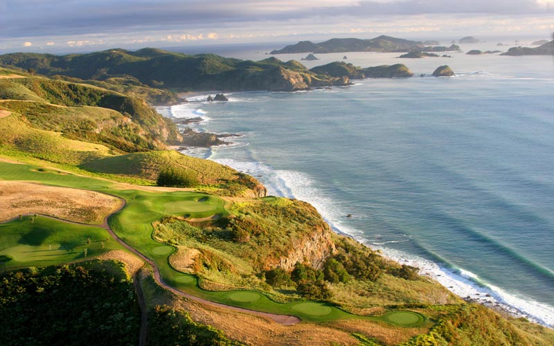The 7th at Kauri Cliffs on the North Island of New Zealand