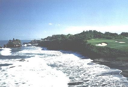 Easy to see why the Nirwana Bali course is a favourite - this is the view from the tee of the 185 yard 7th. 