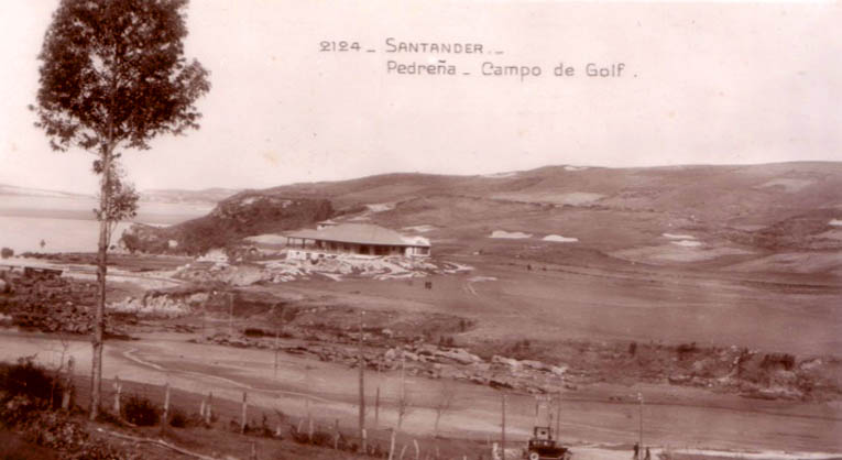 View of the clubhouse and the 18th at Pedreña in the 1930s